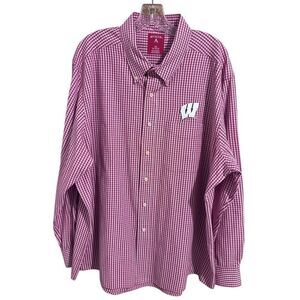 Antigua Red Men’s Wisconsin Badgers Long Sleeve Button-Down Shirt Size 2XL